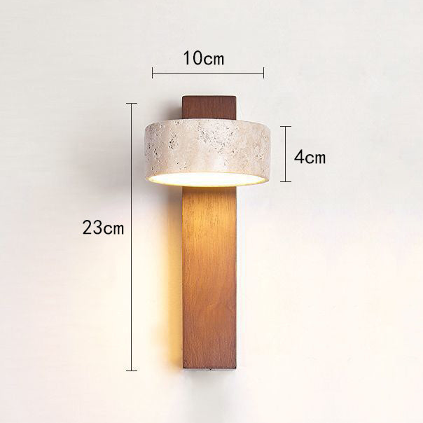 Lampada da Parete in Travertino nella Tonalità Avorio