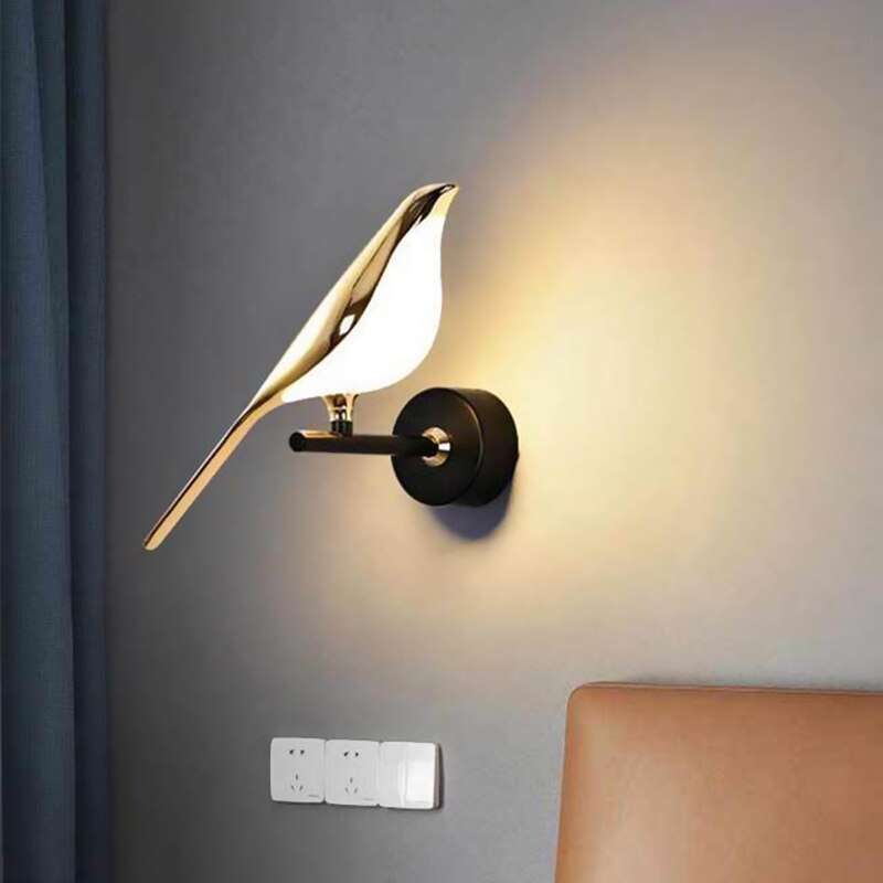 Lampada da Parete Moderna in Stile Nordico a Forma di Uccello