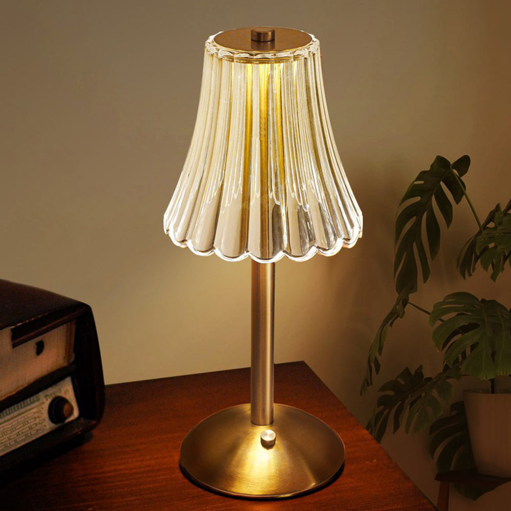 Lampada da tavolo in cristallo dorato - Aurora Luxe