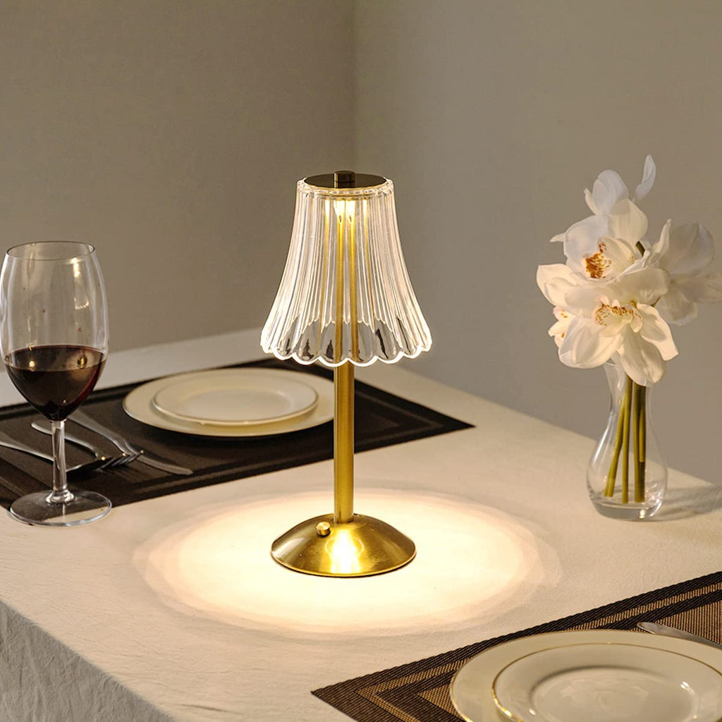 Lampada da tavolo in cristallo dorato - Aurora Luxe