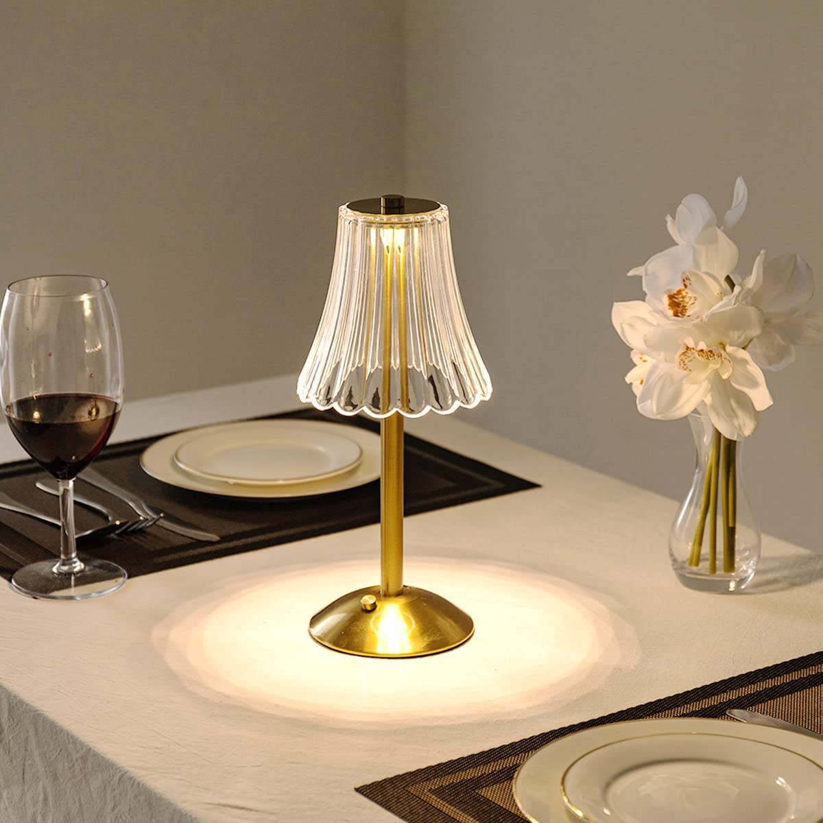 Lampada da tavolo in cristallo dorato - Aurora Luxe