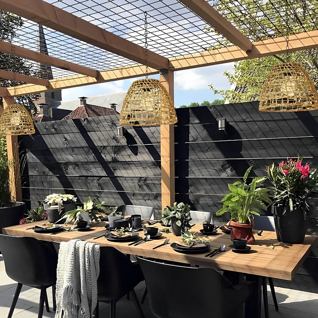 Lanterna a Campana Solare | Rattan Boho | Resistente alle Intemperie | NatureLume