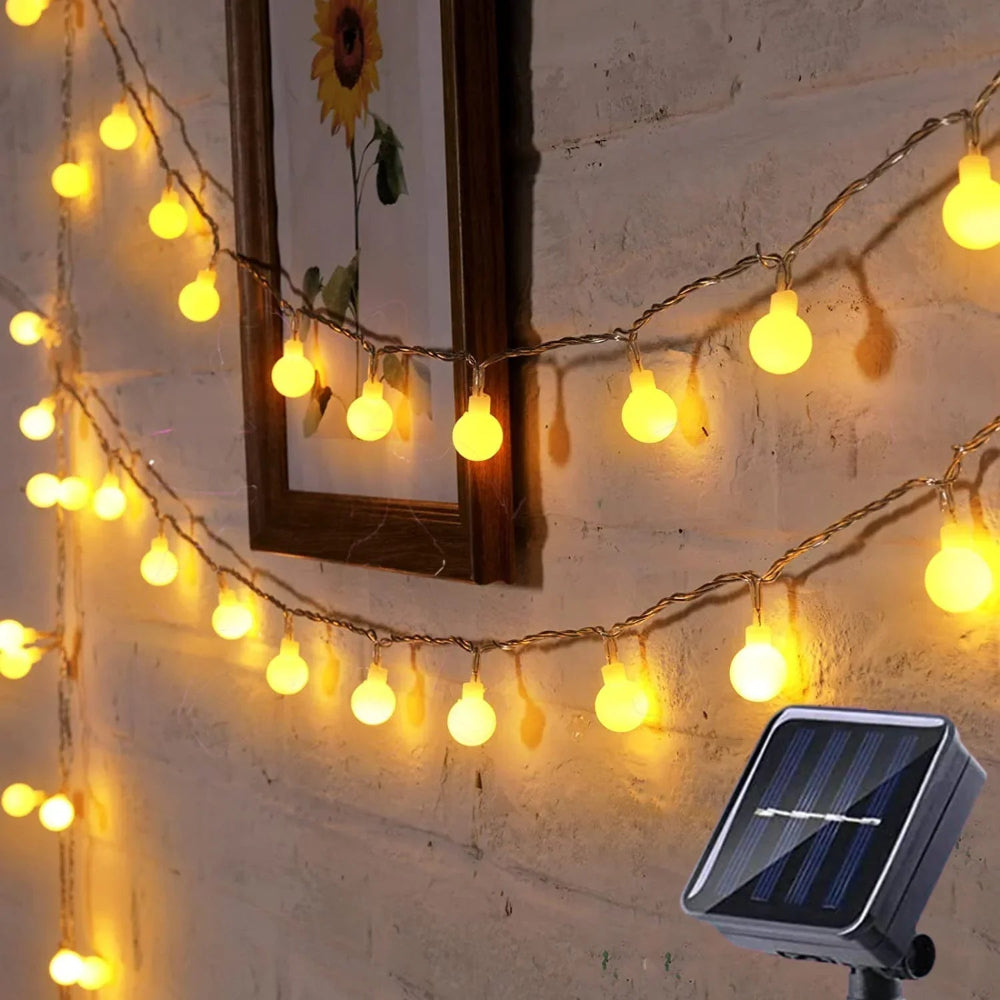 Illuminazione esterna solare a LED striscia luminosa – Illuminazione da giardino impermeabile per decorazione, 10 metri Bianco caldo