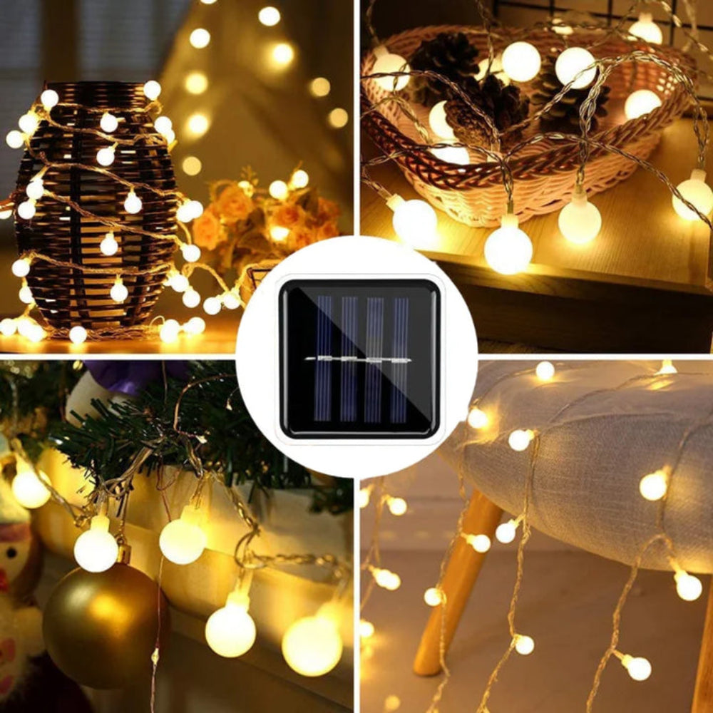 Illuminazione esterna solare a LED striscia luminosa – Illuminazione da giardino impermeabile per decorazione, 10 metri Bianco caldo