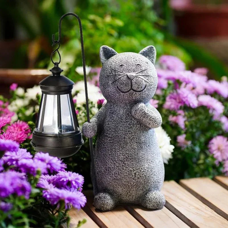Illuminazione a energia solare | Statua di gatto | Resistente alle intemperie | Lumikitty