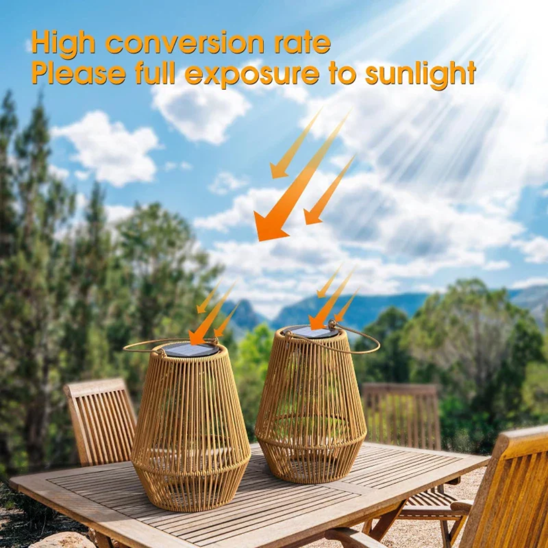 Lampada da giardino solare impermeabile intrecciata a mano - SunWeave