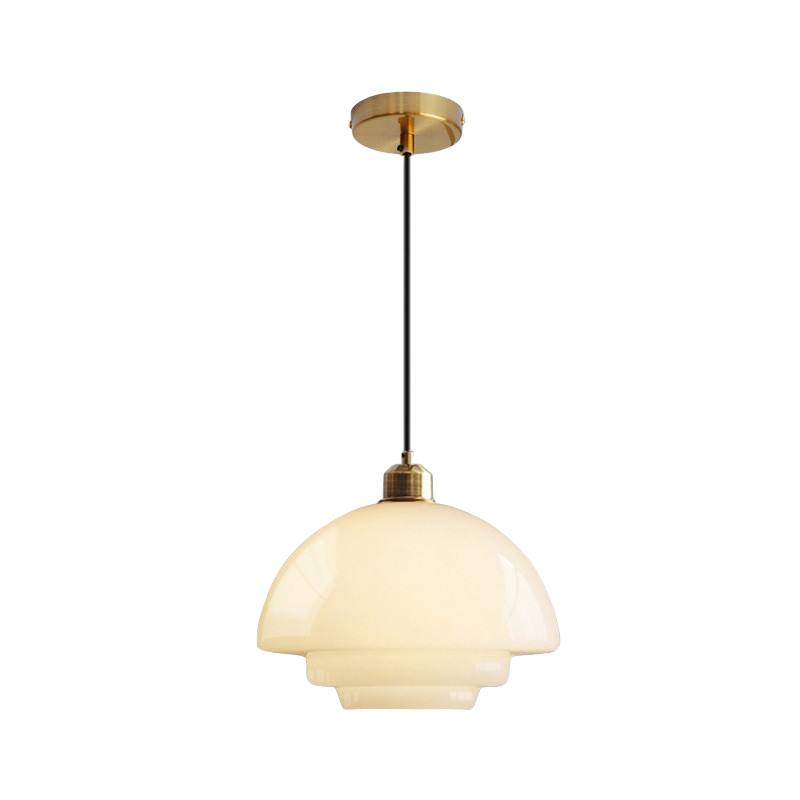 Lampada a Sospensione in Vetro Opalino Vintage