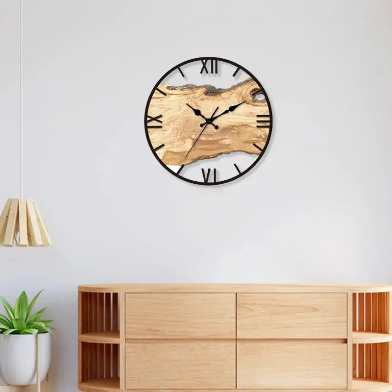 Orologio da parete | Legno naturale con rivestimento in resina | Meccanismo al quarzo silenzioso | Aurelwood