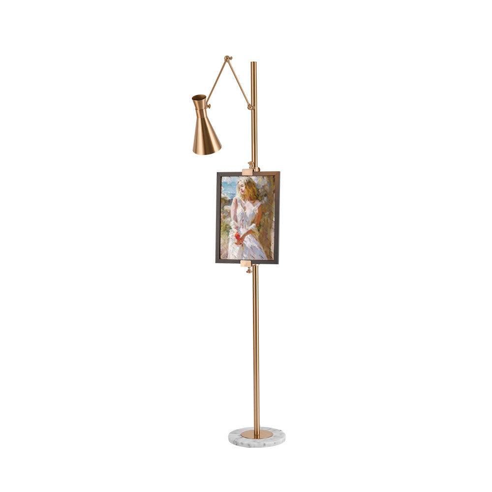 Seraya | Luce da pavimento per esposizione artistica con base in marmo per illuminazione interna elegante