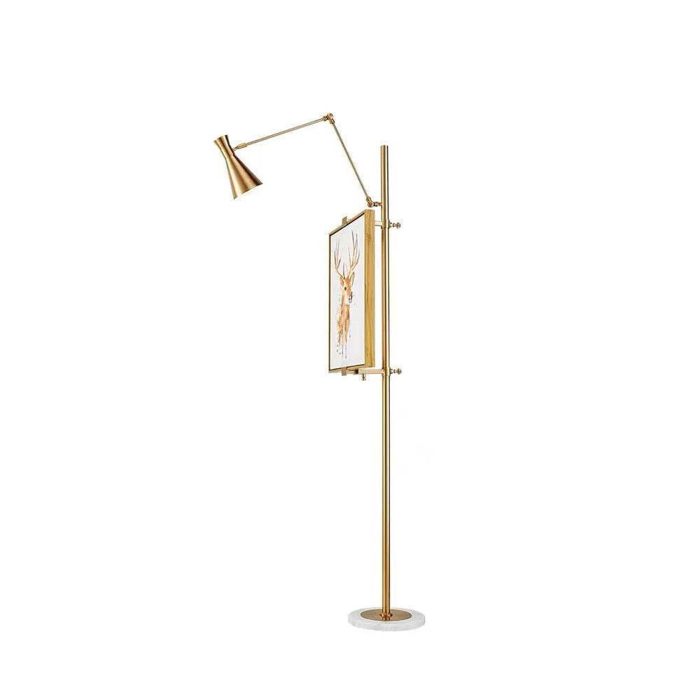 Seraya | Luce da pavimento per esposizione artistica con base in marmo per illuminazione interna elegante