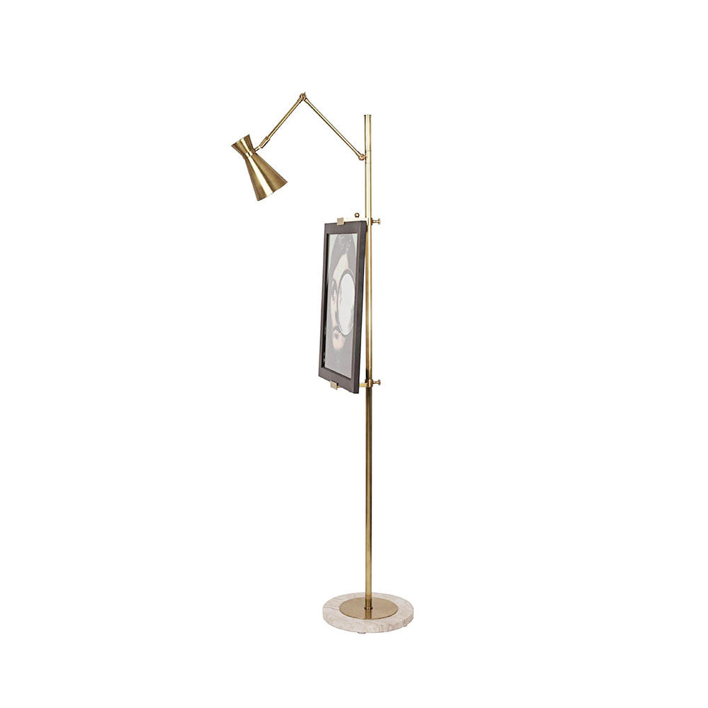 Seraya | Luce da pavimento per esposizione artistica con base in marmo per illuminazione interna elegante