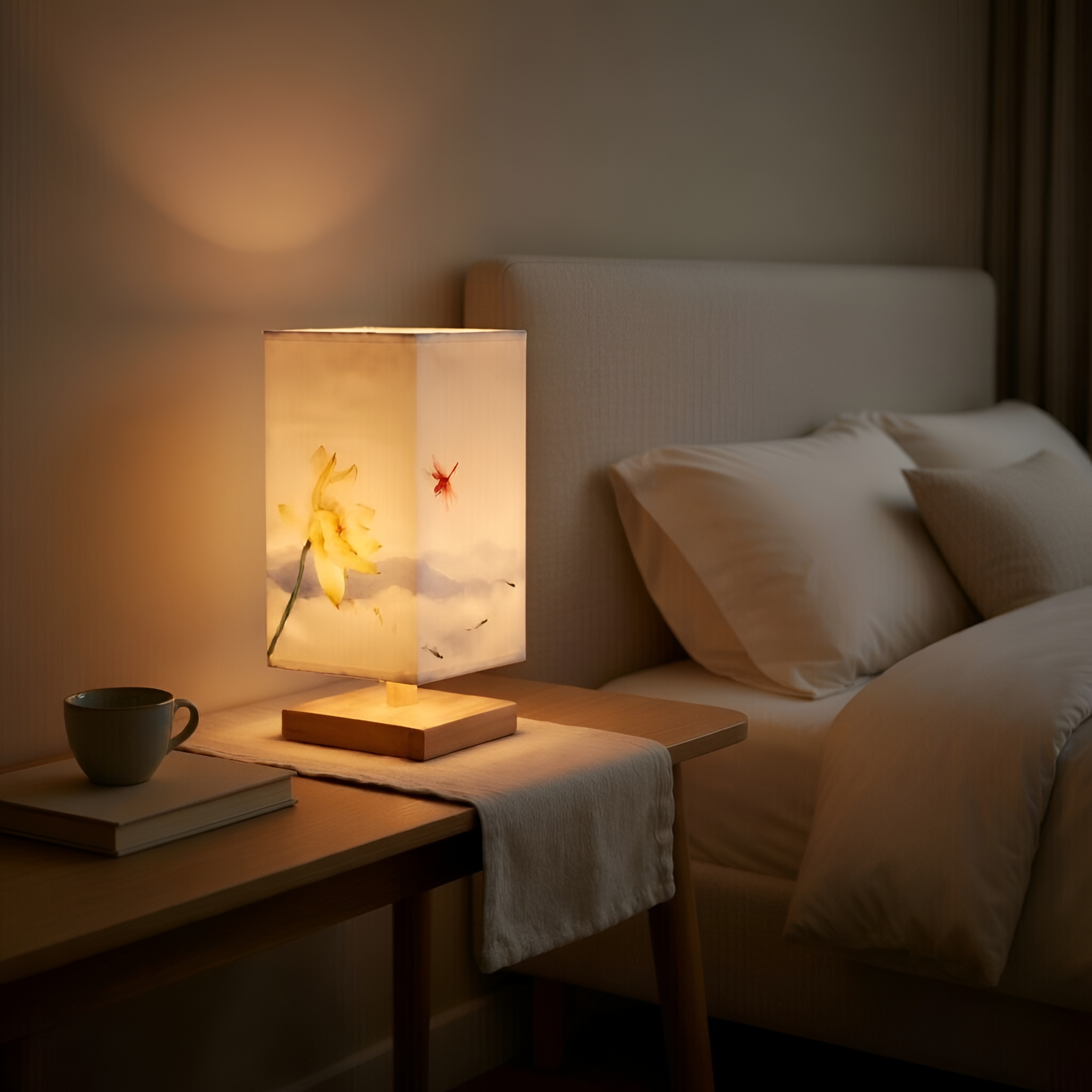 Emmett - Lampada LED in legno in stile giapponese