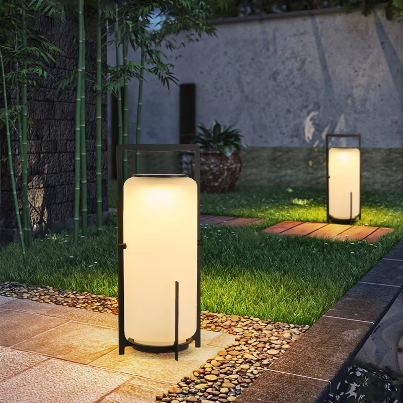 Lanterna da Esterno Solare Bianco Design Cilindrico