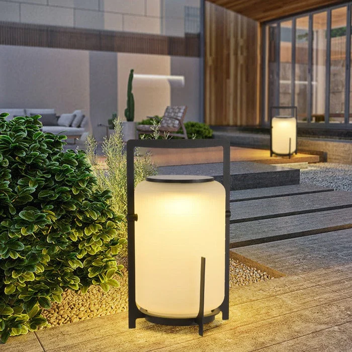 Lanterna da Esterno Solare Bianco Design Cilindrico