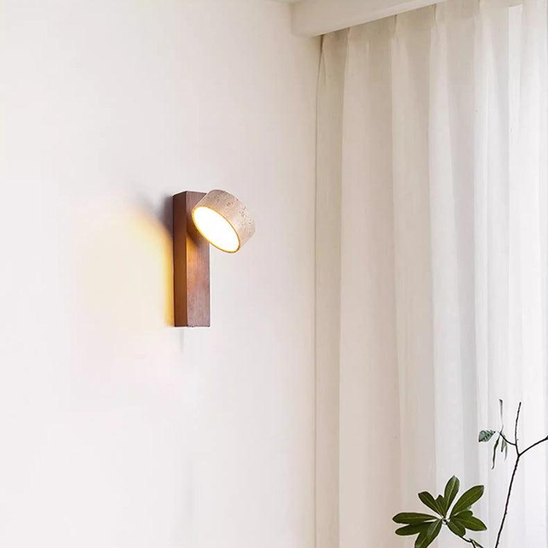 Lampada da Parete in Travertino nella Tonalità Avorio