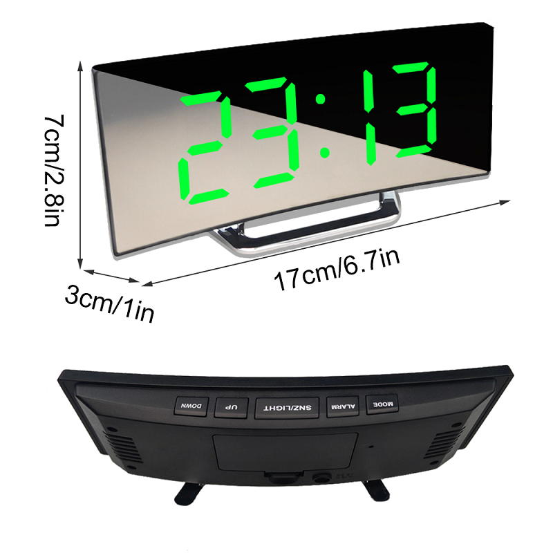 Illuminazione a LED grande display digitale | Sveglia digitale a LED curva - Amedea