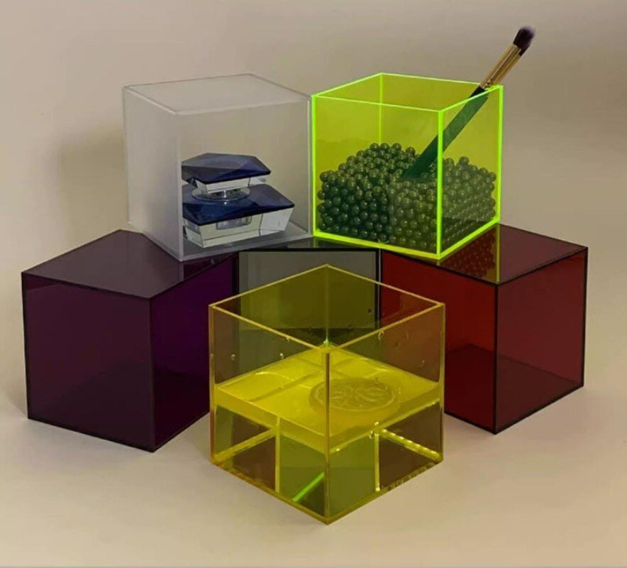 Scatola di Stoccaggio Acrilica Colorata - Scatola Espositiva Trasparente