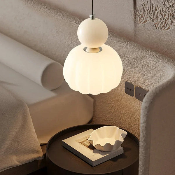 Lampada a Sospensione Art Deco in Colore Crema – Stile e Raffinatezza