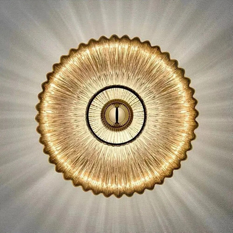 NimbusFlux - Lampada da parete in vetro con luce ondulata