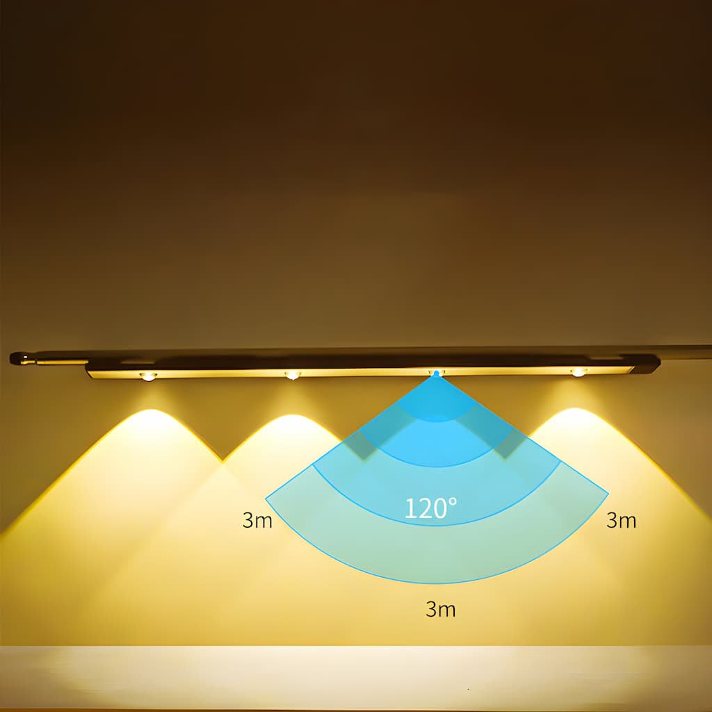Lampada LED Wireless con Sensore di Movimento – Ricaricabile e Regolabile (3 Colori)