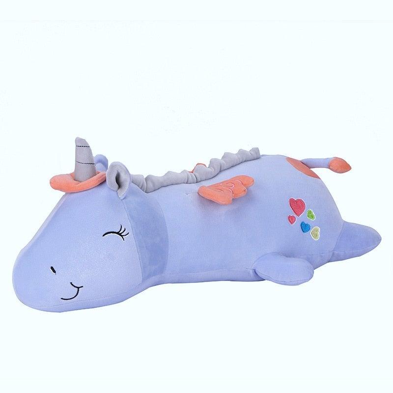Giocattolo di peluche unicorno Lunacorn illuminato con LED arcobaleno per bambini
