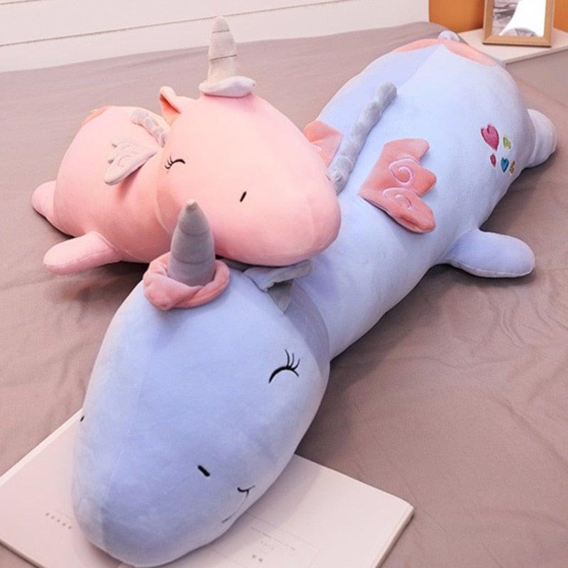 Giocattolo di peluche unicorno Lunacorn illuminato con LED arcobaleno per bambini