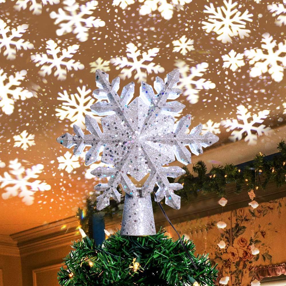 Skanto | LED Fiocco di Neve Punta per Albero di Natale | Luce Magica ed Effetto Rotante | PVC