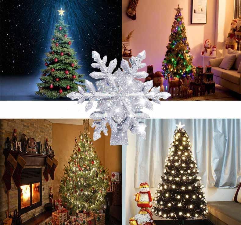 Skanto | LED Fiocco di Neve Punta per Albero di Natale | Luce Magica ed Effetto Rotante | PVC