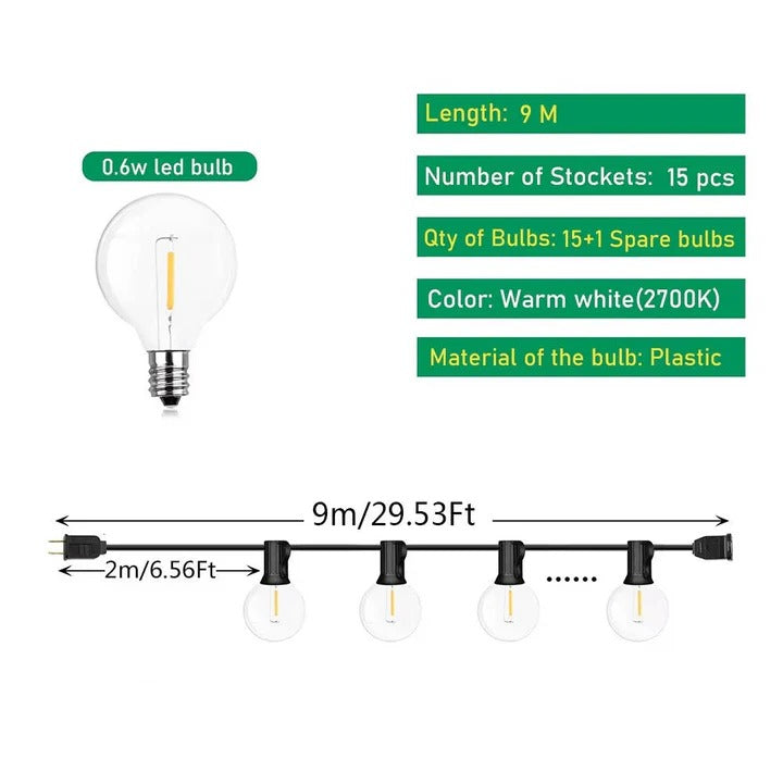 Skanto | Catena luminosa LED da esterno per casa e eventi