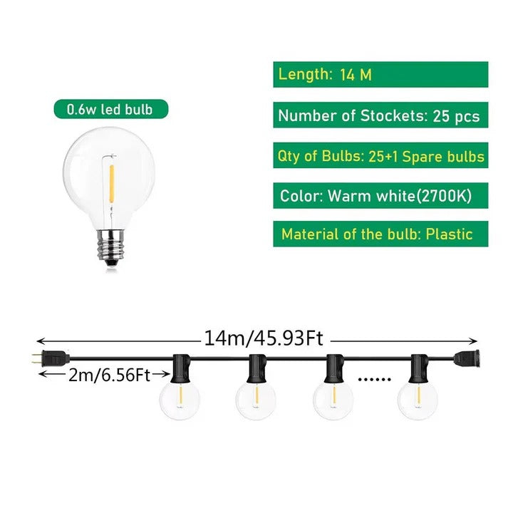 Skanto | Catena luminosa LED da esterno per casa e eventi