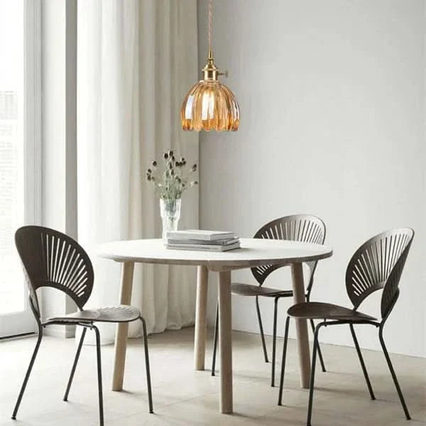 Lampada a sospensione in vetro a forma di fiore – Stile giapponese