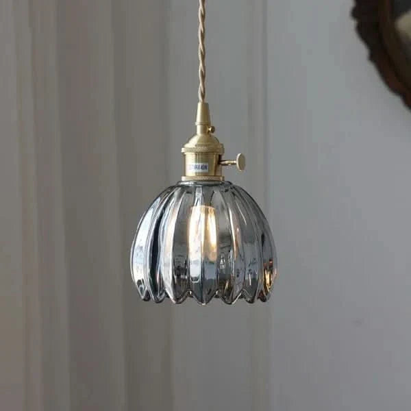 Lampada a sospensione in vetro a forma di fiore – Stile giapponese