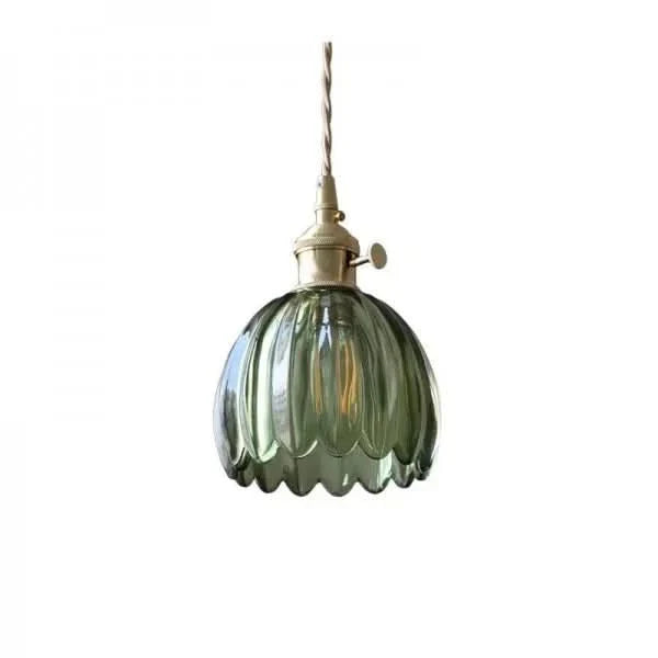 Lampada a sospensione in vetro a forma di fiore – Stile giapponese