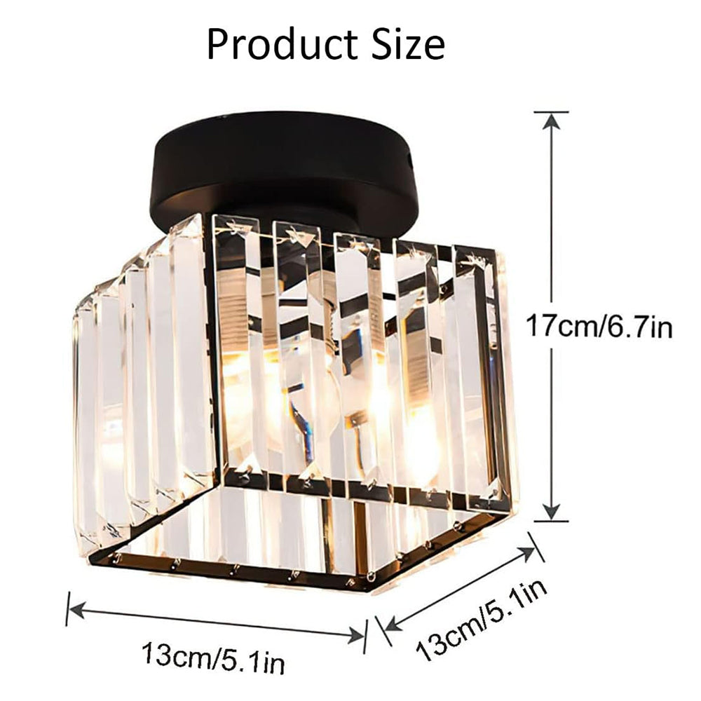 Lampada da soffitto in vetro di cristallo – Supporto in ottone e design compatto