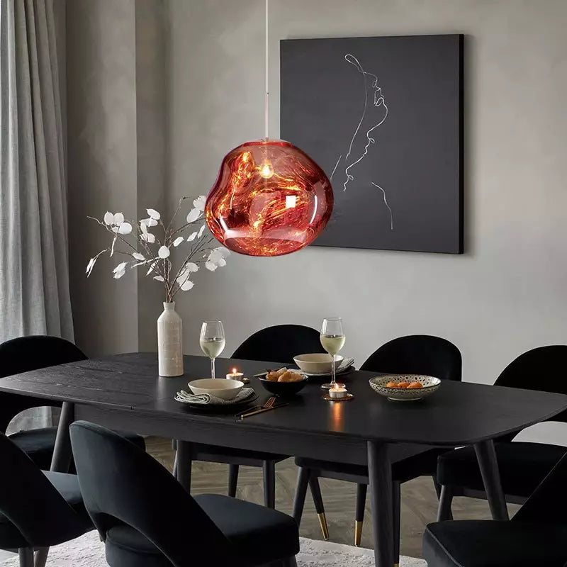 Clyvera - Lampada a Sospensione Artistica in Vetro Fuso Illuminazione Moderna ed Elegante per Interni
