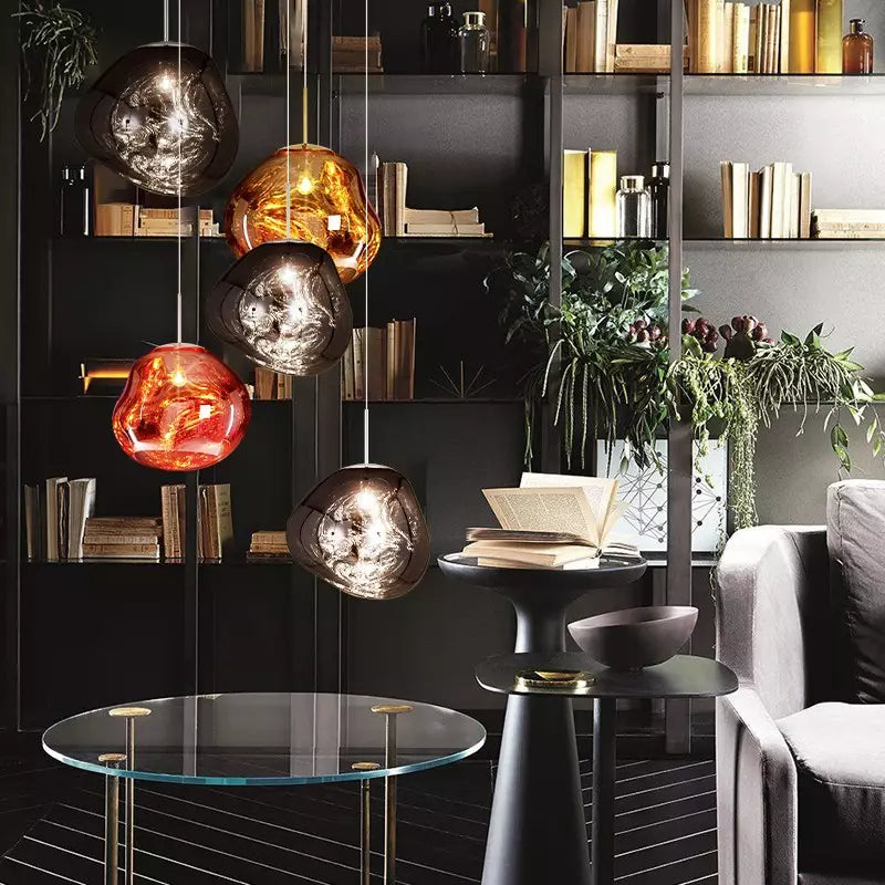 Clyvera - Lampada a Sospensione Artistica in Vetro Fuso Illuminazione Moderna ed Elegante per Interni