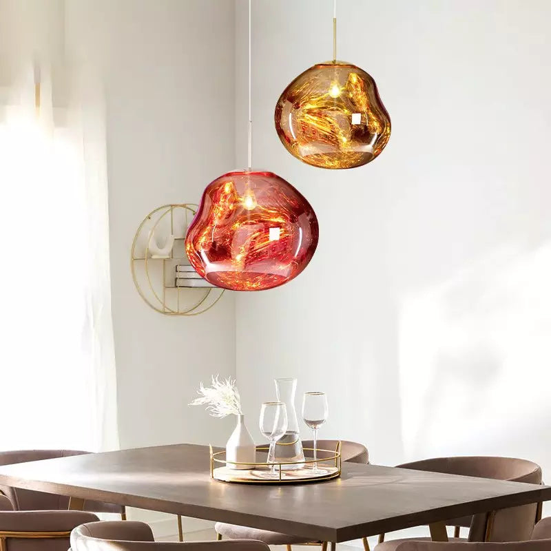 Clyvera - Lampada a Sospensione Artistica in Vetro Fuso Illuminazione Moderna ed Elegante per Interni