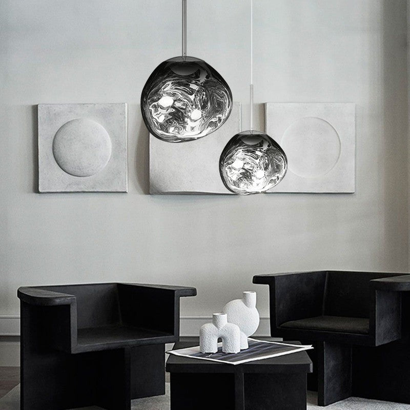 Clyvera - Lampada a Sospensione Artistica in Vetro Fuso Illuminazione Moderna ed Elegante per Interni