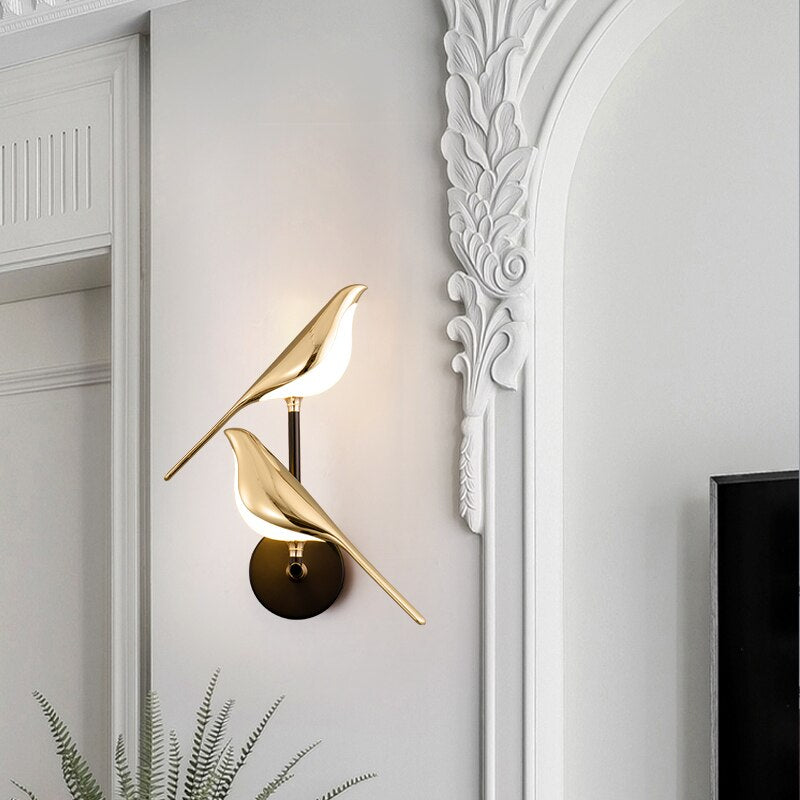 Lampada da parete moderna con uccelli - AviaryGlow