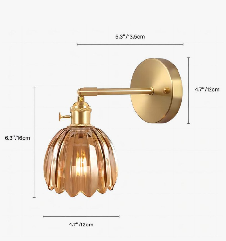 Lampada da Parete in Vetro Tulipano Vintage
