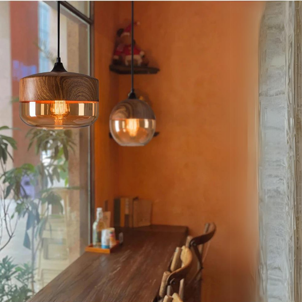 NordLuna Lampada a Soffitto Scandinava Elegante in Legno