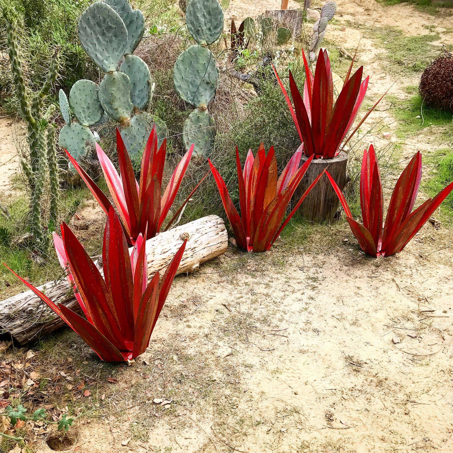 Agave Eterna – Scultura da Giardino in Metallo Artigianale Resistente alla Ruggine per Decorazioni Indoor e Outdoor