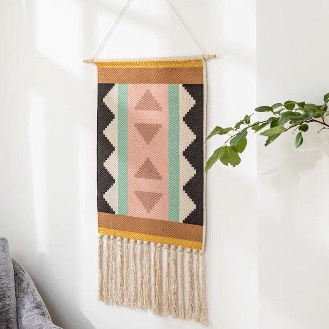 Tappeto a muro geometrico tufted