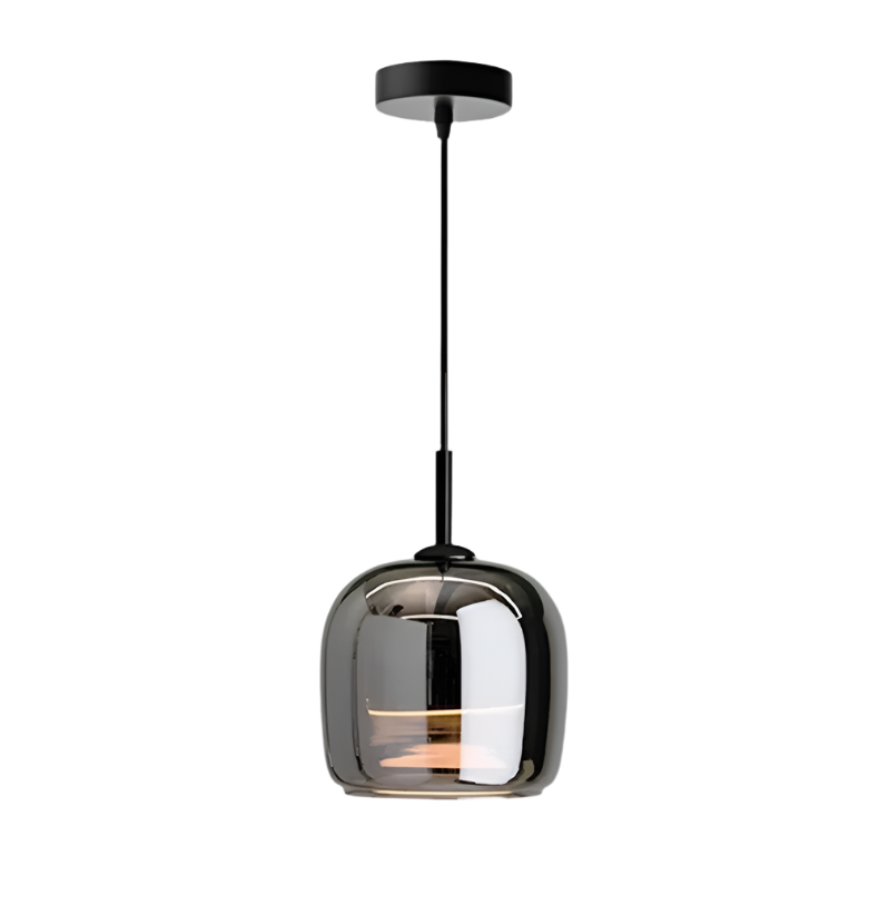 Lampada a sospensione in vetro nero nordico - Lampada moderna per isola cucina e sala da pranzo