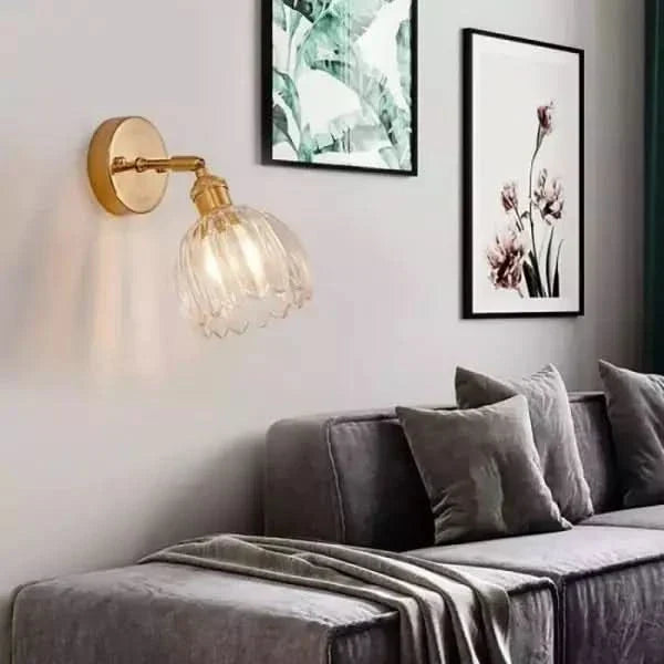 Lampada da Parete in Vetro Tulipano Vintage