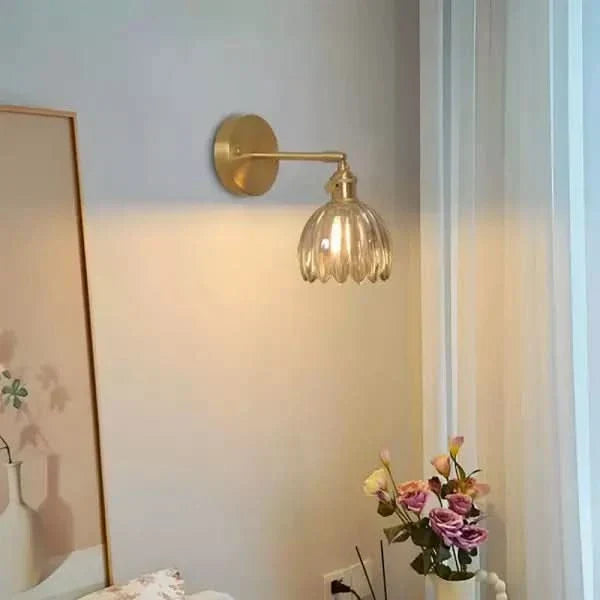 Lampada da Parete in Vetro Tulipano Vintage