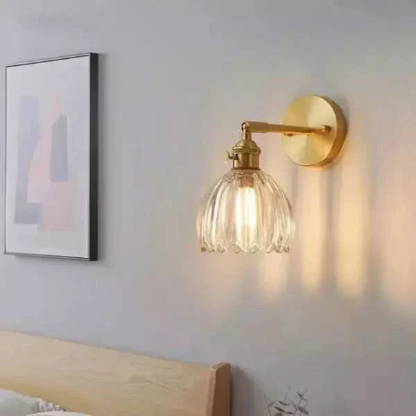 Lampada da Parete in Vetro Tulipano Vintage