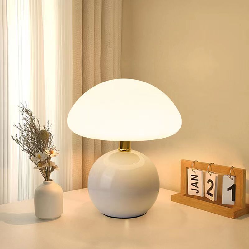 Lampada da Tavolo Moderna in Vetro a Forma di Fungo